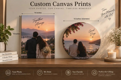 Custom wedding memory canvas wall art
