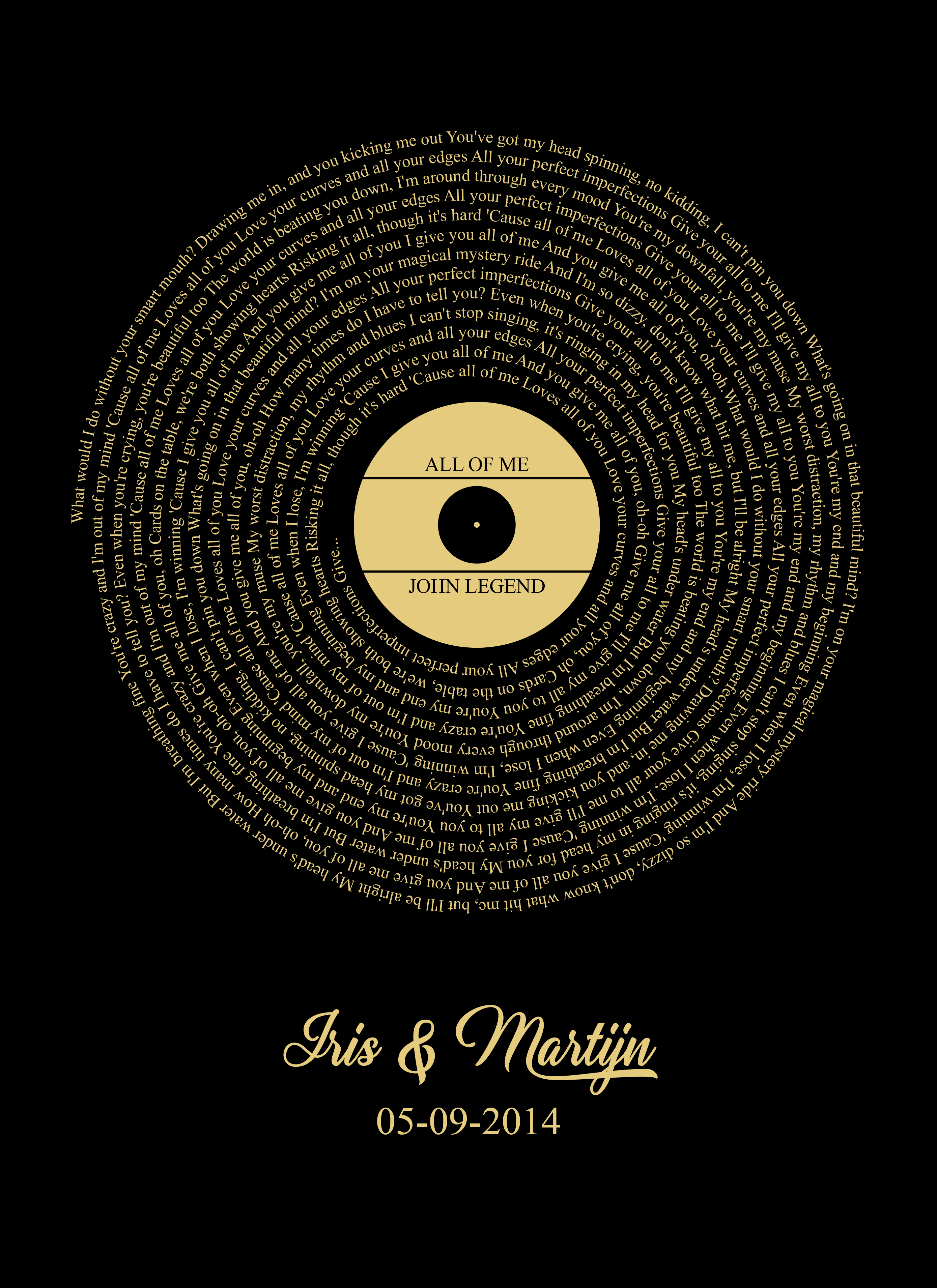 Custom Songtext Printable File - The Ink