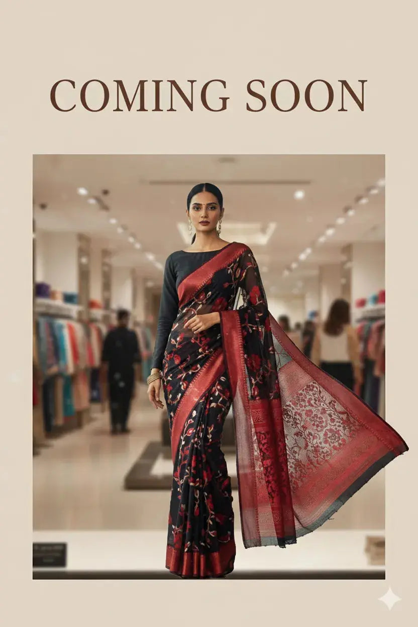 Midnight Bloom Banarasi Saree The Ink